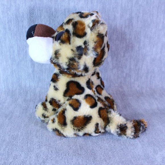 Hug & Luv CHEETAH Plush Spotted Big Glitter Eyes 7" Stuffed Animal Toy - Picture 4 of 7